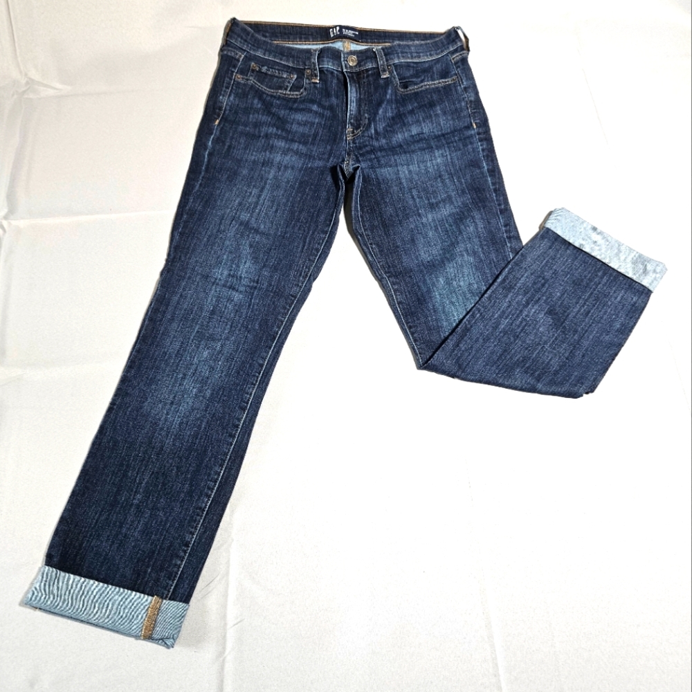 The Gap Regular Classic Straight Capri Medium Wash 90s Rockabilly Jeans Sz 10/30